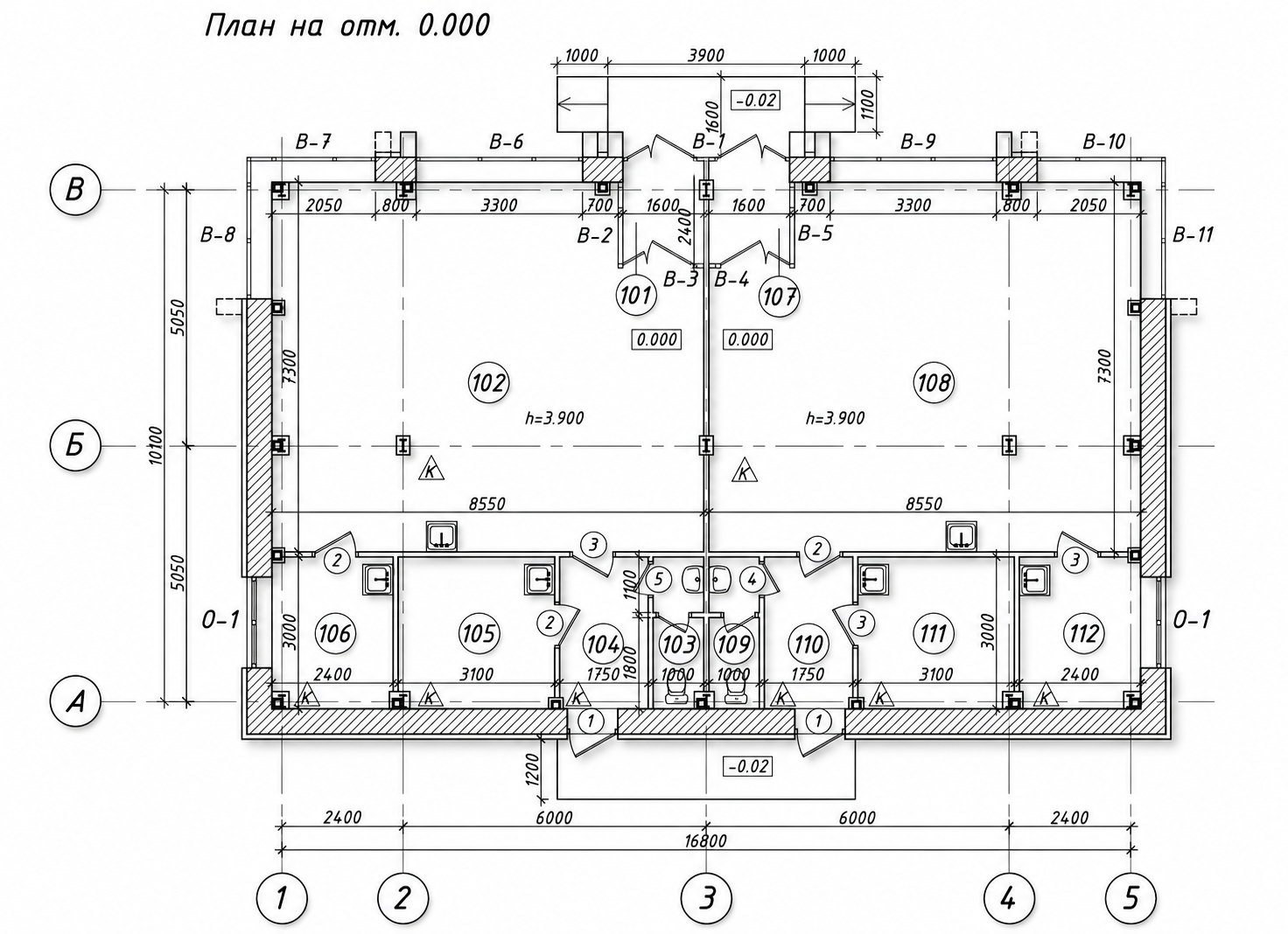 План одноэтажного магазина 205,2 м² с двумя торговыми залами