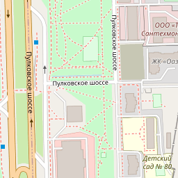 Карта района Пулковского шоссе, 30к4